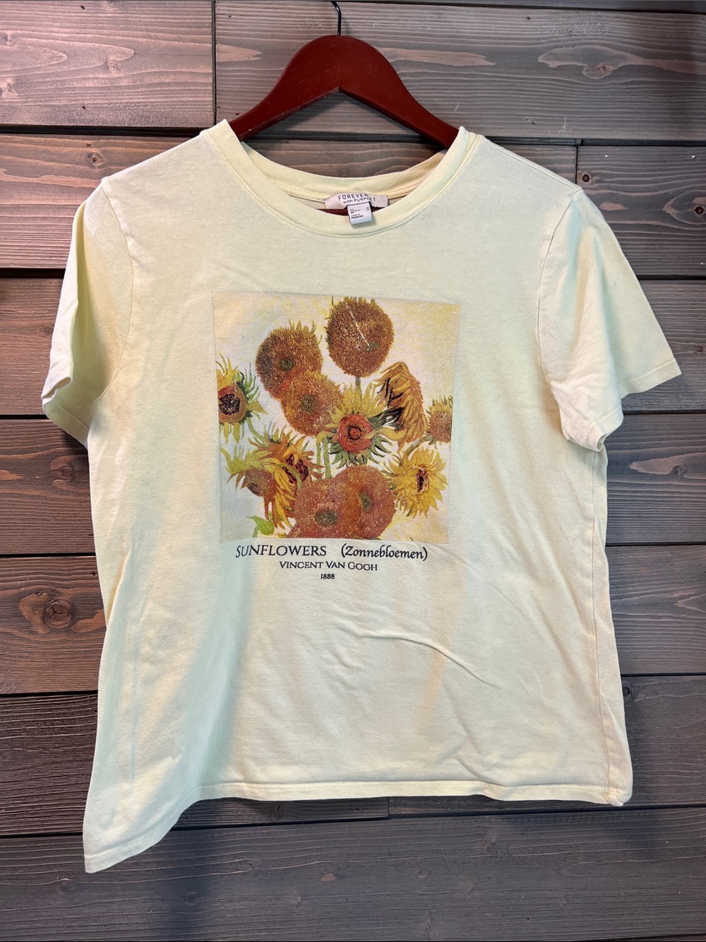Van Gogh Sunflowers Graphic Tee - Pale Yellow